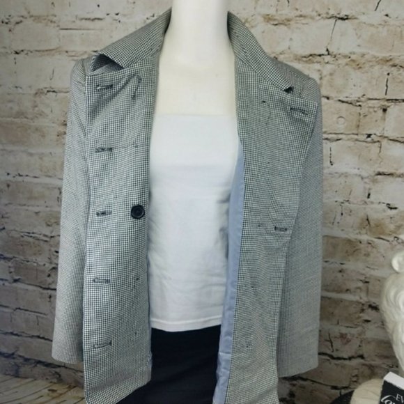 Brooks Brothers Boxy Blazer Black White Plaid Houndstooth Classic Preppy Work 10 - Picture 4 of 8